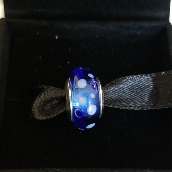 Retired Pandora Blue Murano Charm - Picture 1 of 2